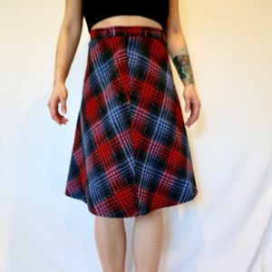 Plaid Vintage High Waisted Skirt